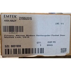 Emtek 2155US15 Narrow Modern Rectangular 7-1/4" Privacy Pocket Door 1 3/8" TD
